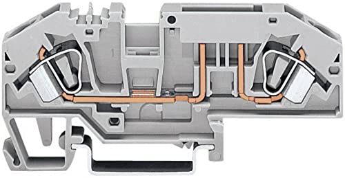 WAGO 282-698/281-413 00 MM², for DIN-Rail 35 X 15 and 35 X 7.5, CAGE CLAMP®, 24 V, 6 MM², 2-Conductor Fuse Terminal Block, with Blown Fuse Indication by LED, Gray, with Test Option, 6, for Automotive