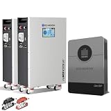 ECO-WORTHY Powermega 48V 314Ah(2 Pack) LiFePO4 Energy Storage System with Liber 10KP 10kW Hybrid Inverter, Active Balancing BMS, Battery Built-in Bluetooth&WiFi, Communication for Off-Grid&Home Backup