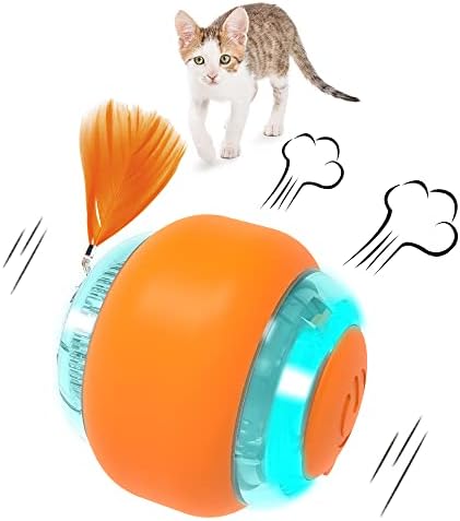 AOLIGY Moving Cat Toy Ball, Motion Activated Cat Toy for Indoor Cats, Interactive Cat Ball,USB Rechargeable, Auto on/Off, Smart Cat Toy for Exercise Entertainment,