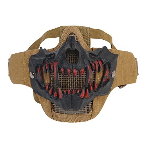 Yzpacc Airsoft - Máscara táctica de media cara con cráneo de protección facial para Halloween, cosplay, paintball, CS caza, cosply Cover