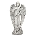 Alpine Corporation 31" Tall Indoor/Outdoor Angel Statue Yard Art Decoration, Light Gray