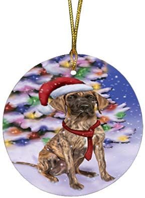 Have a Holly Jolly Great Dane Dog Round Flat Ornament - Pet Decorative Hanging Ornaments for Christmas X-mas Tree Decorations - 2.75" Round Ceramic Christmas Ornament POR1290