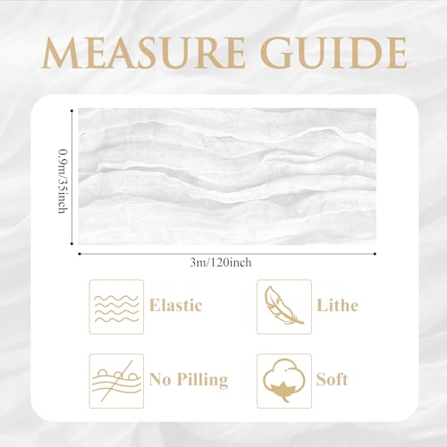 Xiomot 2PCS Table Runner Cheesecloth 10FT Ivory Boho Gauze Cheese Cloth Rustic Sheer Table Runners for Wedding Bridal Baby Shower Party Decoration by Xiomot - Used condition - Image 2