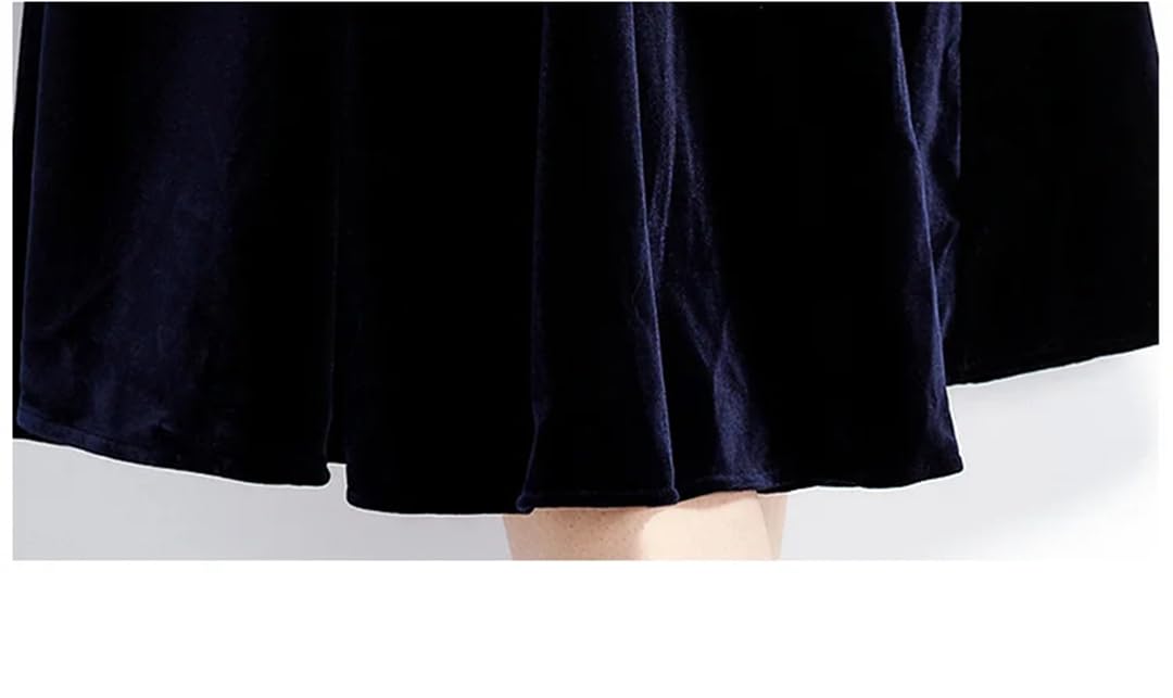 Fnfmrfmr Vestido ajustado de terciopelo de manga larga con cuello en V para mujer