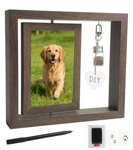 Gecnroi Dog Memorial Gifts for Loss of Dog, Pet Rotating Photo Frame