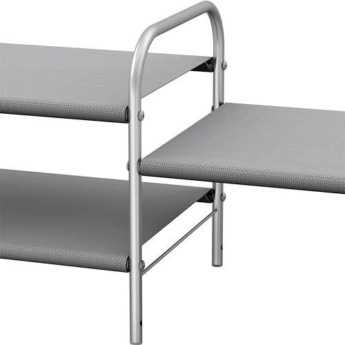 Simple Houseware 2-Tier Shoe Rack Storage Organizer, Grey