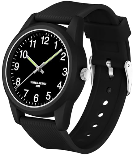 SOCICO Lernuhr Kinder Armbanduhr, 3ATM/30M wasserdichte Kinderuhr für Jungen Mädchen,Kinderuhr Analog Zeit Lernen Erntedankfest Weihnachtstag Geschenk (black6088)