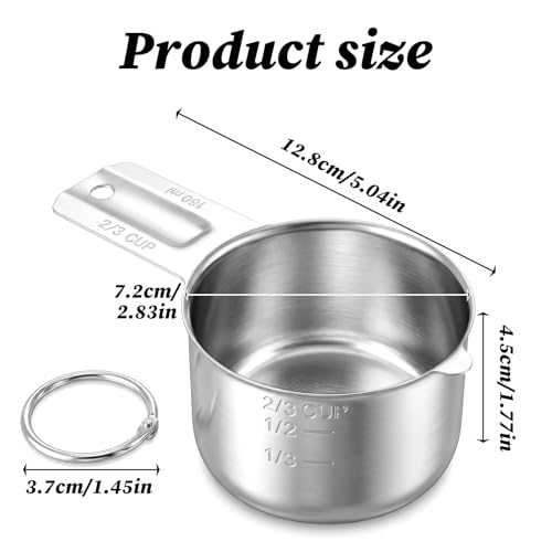 Vaso medidor 2/3 cup 160 ml acero inoxidable miniatura 2