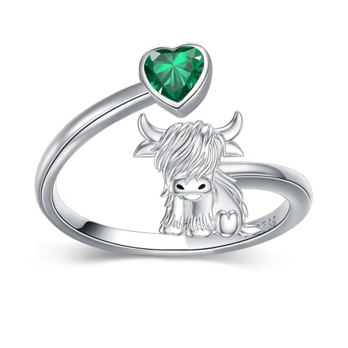 Bague en argent 925 avec pierre de mai ajustable, l'éclat parfait pour sublimer vos tenues