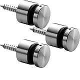3 x SOTOOLS Edelstahl Glashalter Ø 16 mm für die Wandmontage, Glaspunkthalter, Punkthalter für Scheiben Grafikplatten, Messebau