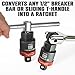 CROM Breaker Bar Ratchet Adapter - 1/2-Inch Ratcheting Adapter Converts Sliding T-Handle or Fixed Bar into a Reversible Ratchet with Anodized Switch Collar