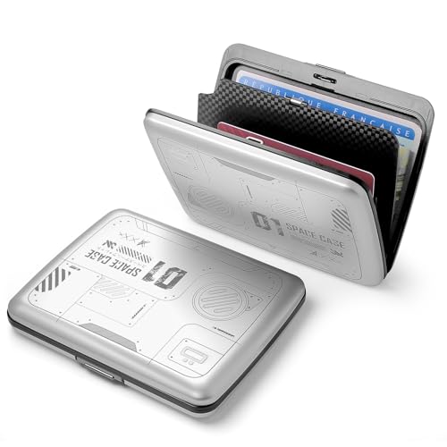 Image of OGON -DESIGNS- Aluminum wallet, Large capacity with metal lock, RFID Protection against fraud and demagnetization, Smart Case OSLO Large model