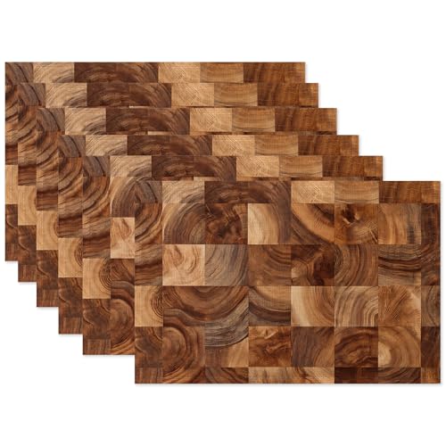 Vintage Wood Grain Placemats Set of 6