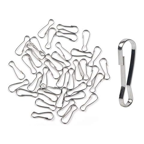 Newflager 80 Pack 304 Stainless Steel Metal Spring Hooks, Rust-Proof Lanyard Snap Clip Hooks, Ideal for Key Chain, ID Card, DIY - 1.26 Inch（32mm） Cover