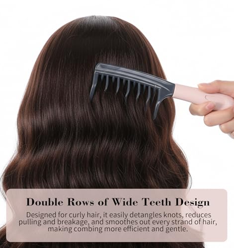 Pack de 2 peines para cabello rizado con mango ergonómico miniatura 6