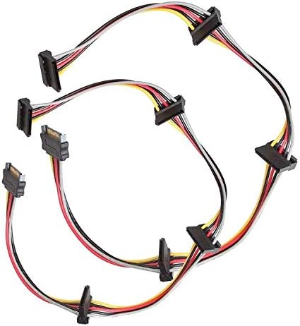 LINESO(2 Pack) SATA 15 Pin Male to 4xSATA 15 Pin Female Power Splitter Cables L=19.5Inches (50CM)