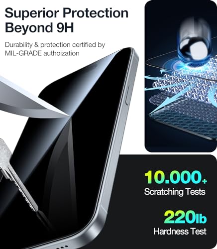 Image of UltraGlass Ultra TOP 9H+ Glass for iPhone 14 Pro Max Privacy Screen Protector [Invisible Privacy Armor] Screen Protector 14 Pro Max Tempered Full Coverage & Longest Durable 2 Packs