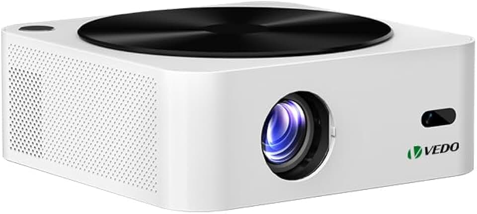 Projetor LED Portátil, 1920x1080 Android 9,5G Projetor WiFi Bluetooth, projetor doméstico com suporte para 4K de 12000 lúmens (HD 1080P)