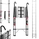 Teleskopleiter 5 Meter mit Haken aus Edelstahl