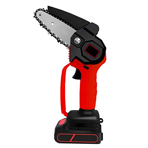eMylo Cordless rechargeable Chainsaws, Mini Electric Chainsawï¼Œ Portable Lightweight Small Handheld Chainsaw, Pruning Shears for Wood Cutting, Tree Pruning and Gardening (Red)