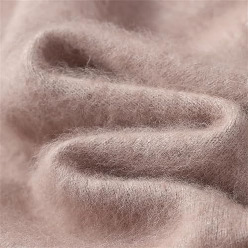 Men Mink Cashmere Sweater Loose Solid Pullover Long Sleeve Thick Round Neck Knitted Bottoming3