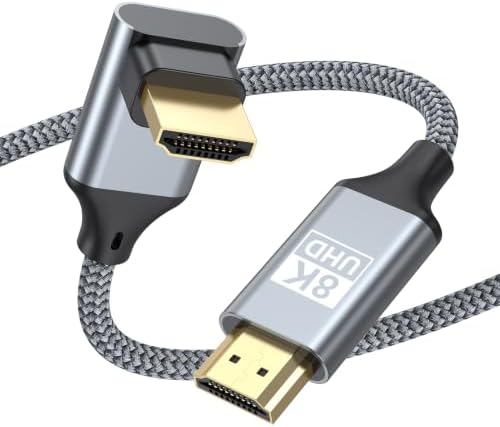 ZeniKon Right Angle HDMI Cable 8K 90 Degree HDMI 2.1 Cable 6.6FT