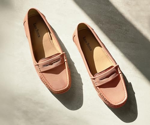 Image of LOUIS STITCH Women's Premium Slip-On Loafers | Elegant Solid Slip-On Comfort Shoes for Casual and Formal Wear | Slip-On Loafer Shoes for Women | LSLD-BLR-HS01