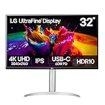 LG Ultrafine 32UP83AK-W 32” 4K UHD Monitor, VESA DisplayHDR 400, IPS Panel, sRGB 95% Color Accuracy, USB-C, 60W PD, Dual HDMI, Tilt/Height/Pivot Adjustable, Built-in Speakers, White