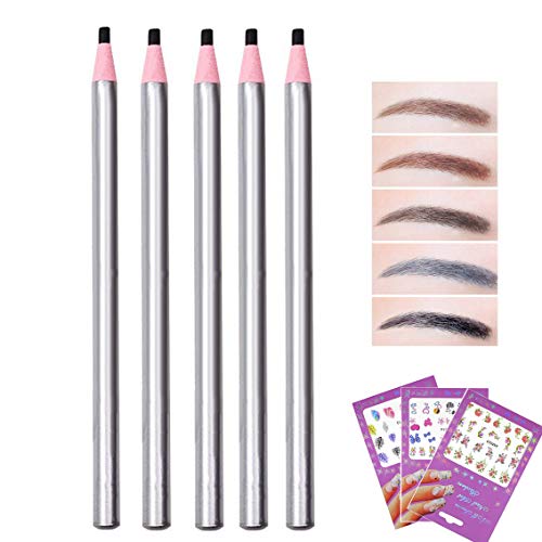 10Pcs Paint Eyebrow Pencil Set Enhancer Makeup Tools Drawing Eye Brow Pen Pencil Cosmetic Eye Permanent Make up Definer Eyebrow Shaping Stencil Template Razor Trimmer Microblading Pencils