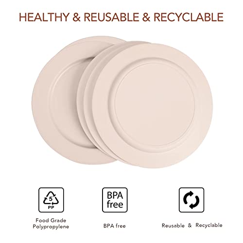 Greenandlife 10Inch/5Pcs Dishwasher & Microwave Safe Wheat Straw Plates - Lightweight Reusable Unbreakable Dinner Plates, Non-Toxin, Bpa Free For Kids Children Toddler & Adult (Beige) #TOP4