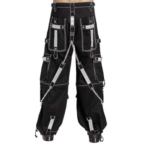 Gothic handmade Bondage Reflective Men Pant Alternative Punk Rock Trouser Pant Shorts2