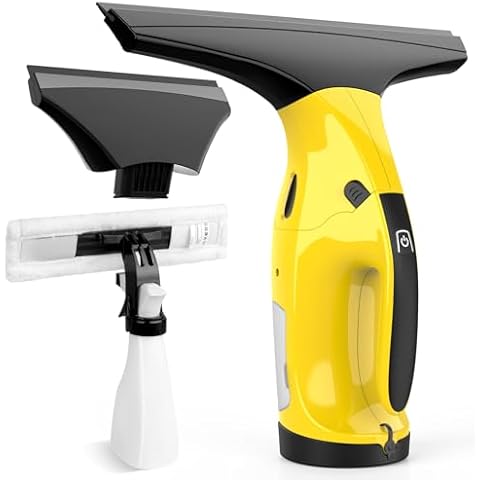 Rechargeable Window Vac, Electric Window Vacuum Squeegee, with 11 in. and 6.7 in. Squeegee Blades, Cordless Window Vacuum Cleaner Set for Cleaning Windows, Shower Doors, Mirrors, Tiles Cover