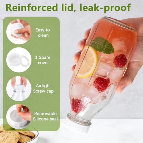 Foto von UBBOY 2er Set Glasflaschen, 1000ml,Glasflaschen 1 Liter