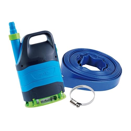 Kit Évacuation Eau Spid’O Classic CDW 400 - Pompe 3 en 1 Eaux Claires, Eaux Chargées et Eau Résiduelle - 400 W - 7 m³/h - Tuyau Plat 10 m Inclus