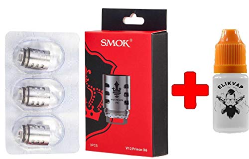 SMOK V12 Prince x6 vaporizadores Cabezales 0.15 Ohm (3 Unidades) + Botella vacía