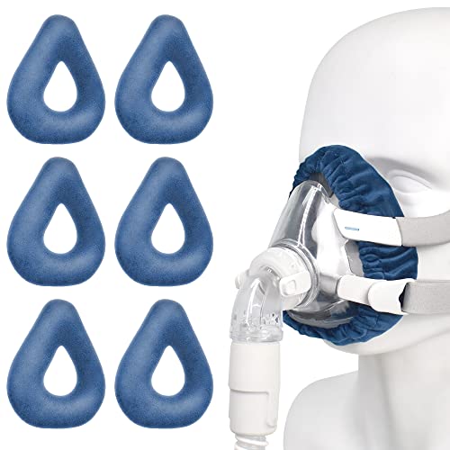 6 Packs Full Face CPAP Mask Liners, Universal Reusable Cushion Compatible with ResMed AirFit, AirTouch, F20, F10 and Philips Respironics Masks for Reducing Air Leaks & Red Mark, Soft Fleece Mask Cover for Long-Term Supplies 6 Packs Full Face CPAP Mask Liners, Universal Reusable Cushion Compatible with ResMed AirFit, AirTouch, F20, F10 and Philips Respironics Masks for Reducing Air Leaks & Red Mark, Soft Fleece Mask Cover for Long-Term Supplies