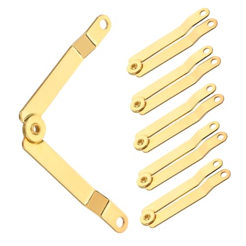 Frcolor 6個 礼盒用アイアン製ヒンジ 蓋サポート定位蝶番 小型箱対応 耐久性折り畳み式ヒンジ 木製アンティークボックス用滑らか開閉簡単メ