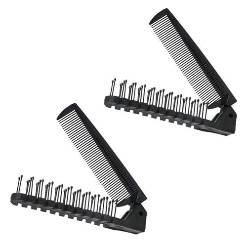 Peine plegable, 2 unidades, peine plegable para barba, cepillo plegable pequeño, mini cepillo para el pelo, cepillo de bolsillo, pequeño cepillo plegable para el pelo, cepillo de viaje