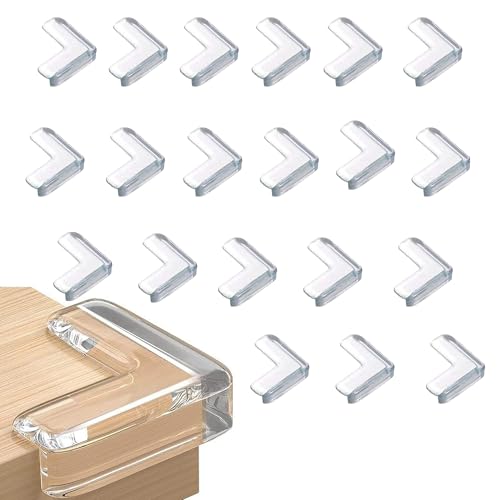 Image of 20 Silicone Corner Guards for Baby - Transparent Table & Furniture Corner Protectors for Sharp Edges, Baby Proofing Child Safety