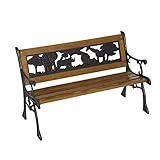 Outsunny Gartenbank Sitzbank Parkbank Bank Holzbank Metall