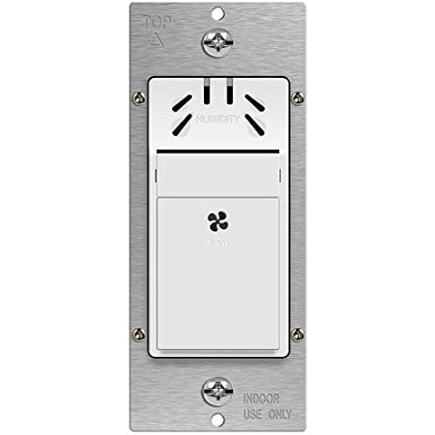 TOPGREENER Humidity Sensor Switch for Ventilation Fan, Air Moisture Detection, Bathroom Fan Automated Control, Adjustable Timing, Neutral Wire Required, UL Listed, TDHS5-N, White Cover
