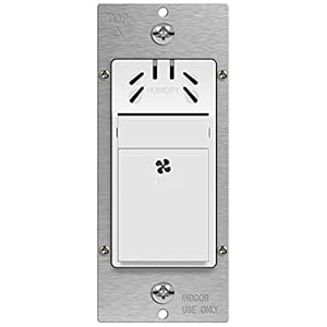 TOPGREENER Humidity Sensor Switch for Ventilation Fan, Air Moisture Detection, Bathroom Fan Automated Control, Adjustable Timing, Neutral Wire Required, UL Listed, TDHS5-N, White