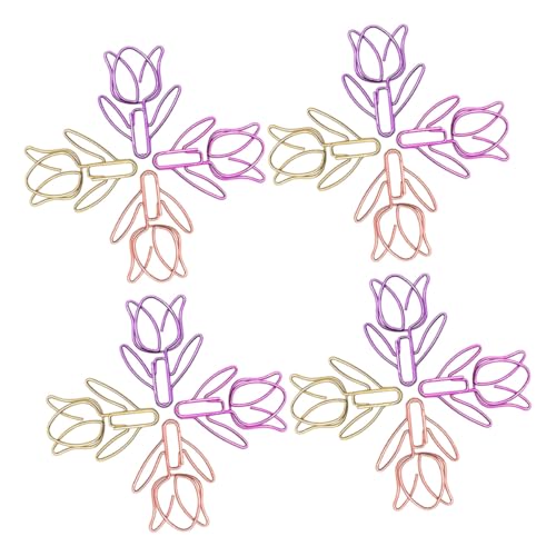 Trombones tulipe métal colorés pour documents originaux et marque-pages - 2