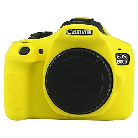 CEARI Silicone Camera Case Full Body Protective Shell Cover Skin for Canon EOS 1300D 1500D Rebel T6 T7 Digital Cameras - Yellow Cover