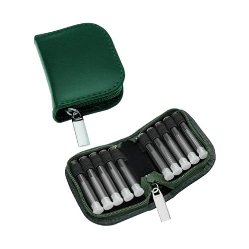 MV-Versand Globulitasche mit 10 Gläsern, Taschenapotheke, Notfallapotheke (Leder grün)