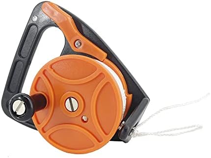 Scuba Diving Reel with Thumb Stopper, for Safety Underwater Diving Snorkeling and Recreational Diving and Spear Fishing (46m, Orange)