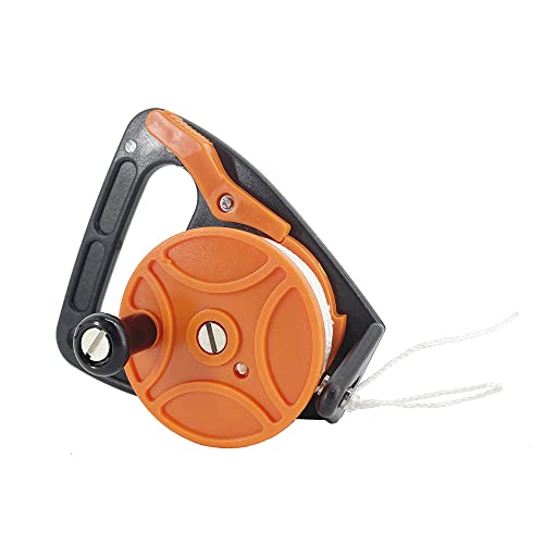 Scuba Diving Reel With Thumb Stopper, For Safety Underwater Diving Snorkeling And Recreational Diving And Spear Fishing (46M, Orange) #TOP22