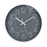 【Diseño simple y moderno】: la esfera de este reloj de pared es elegante, limpia y simple, brinda una vista clara; El marco del reloj de pared está hecho de material ABS, que es resistente y duradero