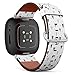 CJBROES Replacement Leather Watch Band, Compatible with Fitbit Versa 3 and Fitbit Sense of Wristband Bracelet Accessory - Christmas Trees
