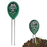 KOMEIYL Bodentest Messgerät 3-in-1, Bodentester, PH Wert Rasen Messen, Boden PH-Messer für Feuchtigkeit, Fruchtbarkei und pH, für Pflanzenerde, Garten, Bauernhof, Rasen, Kein Batterien Erforderlich